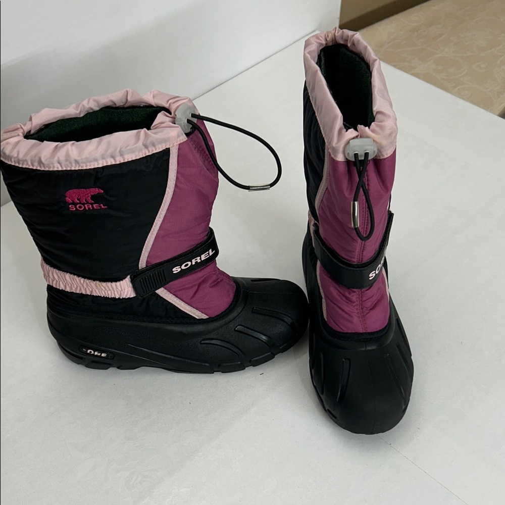 Sorel Black and Pink Winter Boots